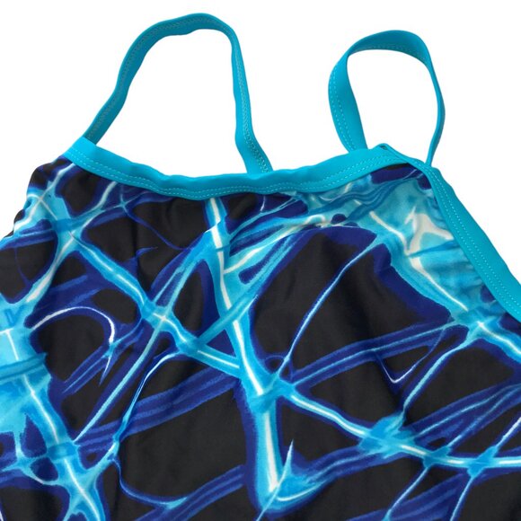 New NWT Women's Swimsuit WATERPRO Size 38 Lightning Blue Thin Strap One Piece - Picture 5 of 9